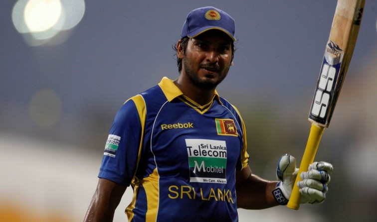 Sri Lanka's Sangakkara reacts after being dismissed during the fifth and final one-day international cricket match against Pakistan in Abu Dhabi