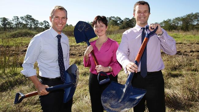 Planning Minister Rob Stokes and Minister for Environment Mark Speakman announced a new business hub for the Western Sydney Parklands. Picture: David Swift