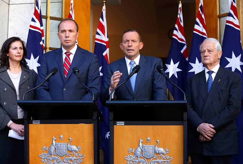 Prime Minister Tony Abbott on Tuesday unveiled a new tranche of anti-terrorism laws, which will enable the immigration minister to strip Australian citizenship off a dual citizen.