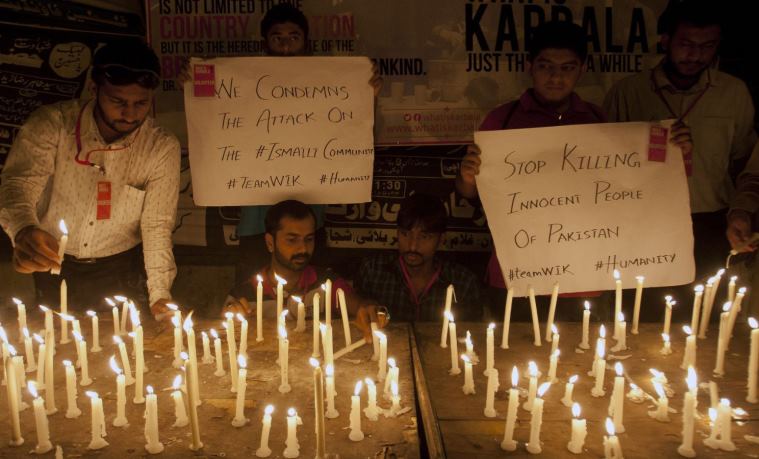 Vigils were held in Karachi for those killed in 13 May attack on a bus by gunmen in Karachi.