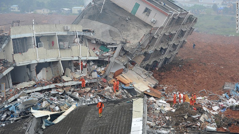 Dozens of people are missing after a landslide engulfed 22 buildings in Chinese city of Shenzhen.
