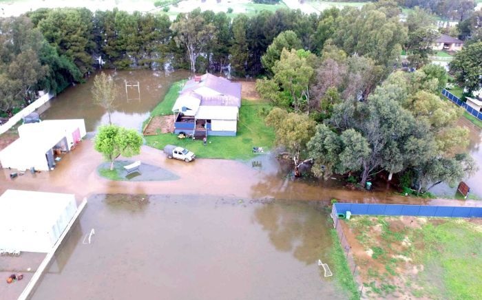 Katie Drady's Forbes property is one of many that has been submerged by flood. (Supplied: Katie Drady)