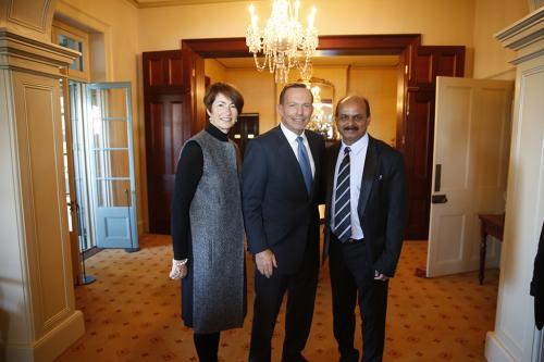 Atiq ul Hassan with PM Tony Abbott and Mrs. Abbott small