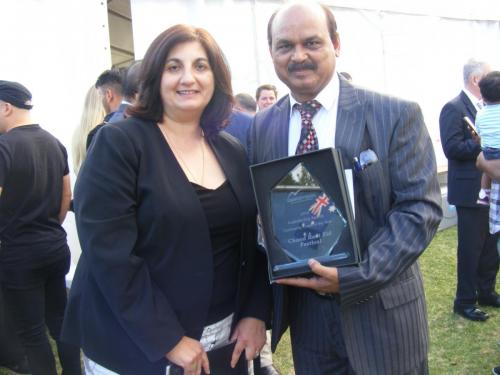 Syed Atiq ul Hassan and Parliamentarian Barbarra Perry with Event of the Year Award 2014 to Chand Raat Eid Festival