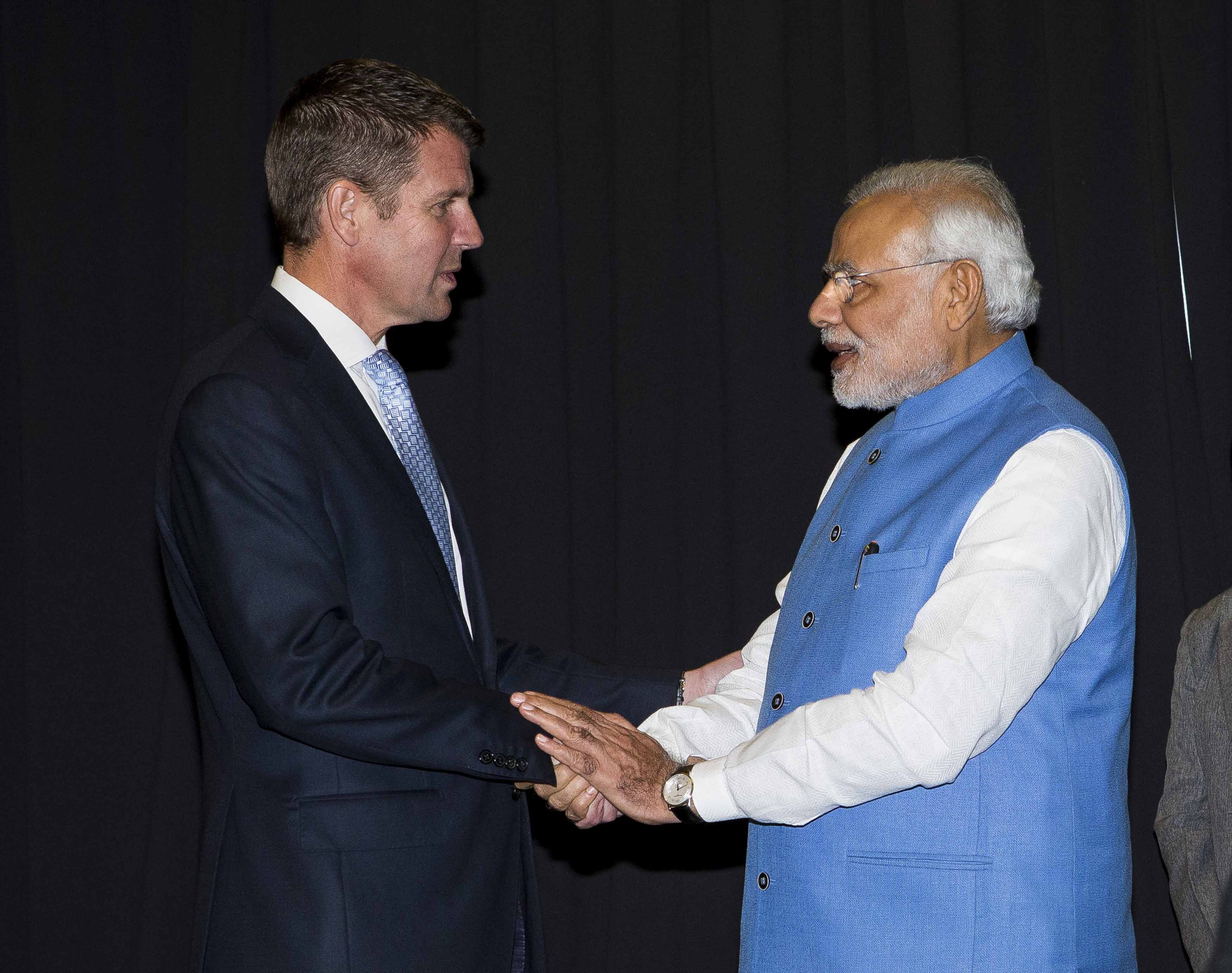 Mr Narendra Modi – Prime Minister of India meeting with The Hon Mike Baird, NSW 2014