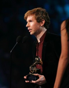 Beck wins album of the year and best rock album, with his release Morning Phase. Photograph: Lucy Nicholson/Reuters