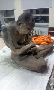 The mummified monk is sitting in a lotus position. (The Siberian Times)