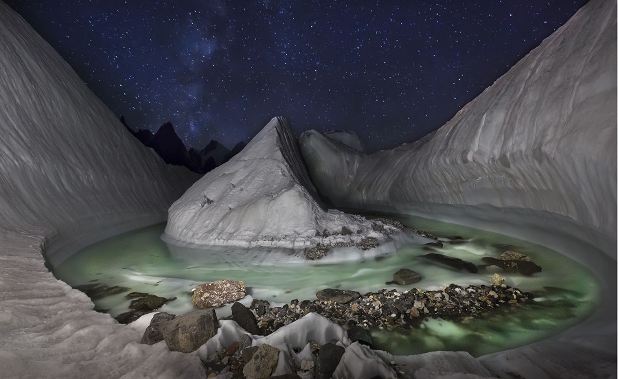 At the heart of Karakoram, a glacier formation found at Concordia at the very beginning of one of the longest glaciers on the planet, Baltoro. PHOTO: DAVID KASZLIKOWSKI
