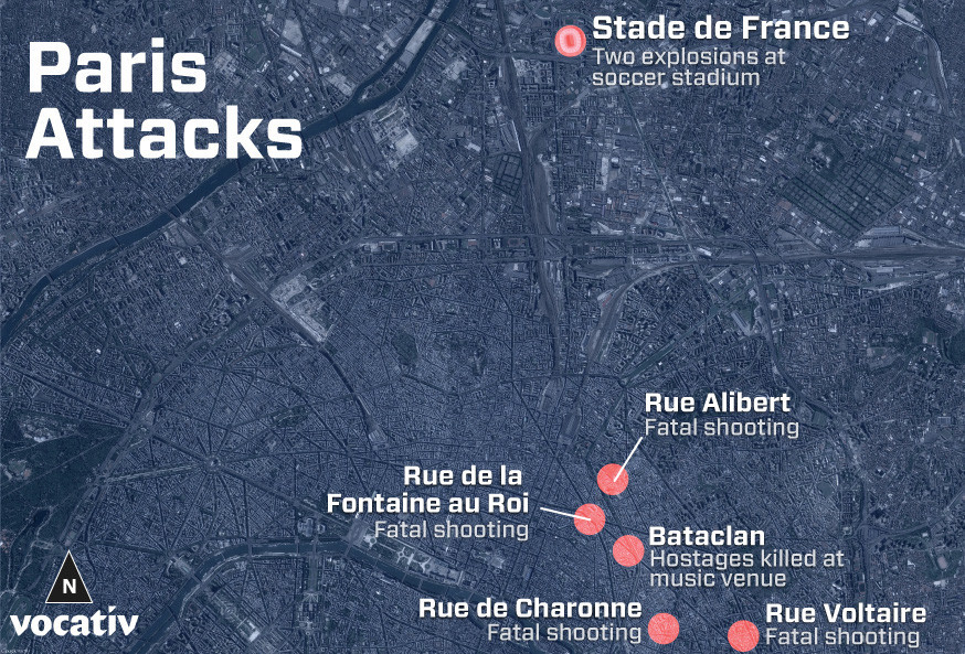 Paris-attack-location-map