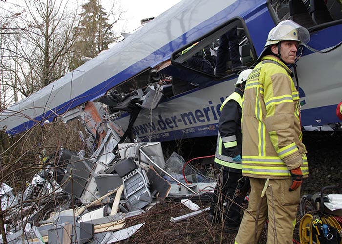 The scene at the site of the crash was one of total devastation. Photo: DPA