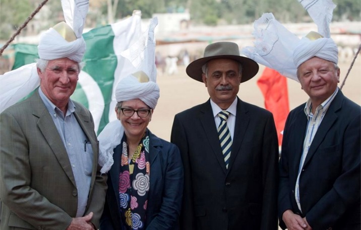 Mr Don Heatley (Commission Chair), High Commissioner Margaret Adamson, Mr Iqrar Ahmad Khan (Vice Chancellor of the University of Agriculture, Faisalabad) and Mr Marek Krol (March 16, 2016).