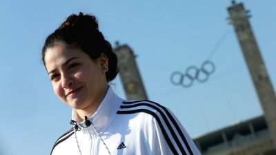 Syrian refugee Yusra Mardini swims for joy after swimming for her life
