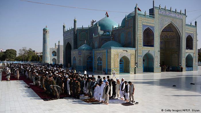 Afghans pray in Mazar-i Sharif on Eid al Adha