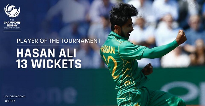 The Player of the Tournament is Hasan Ali!