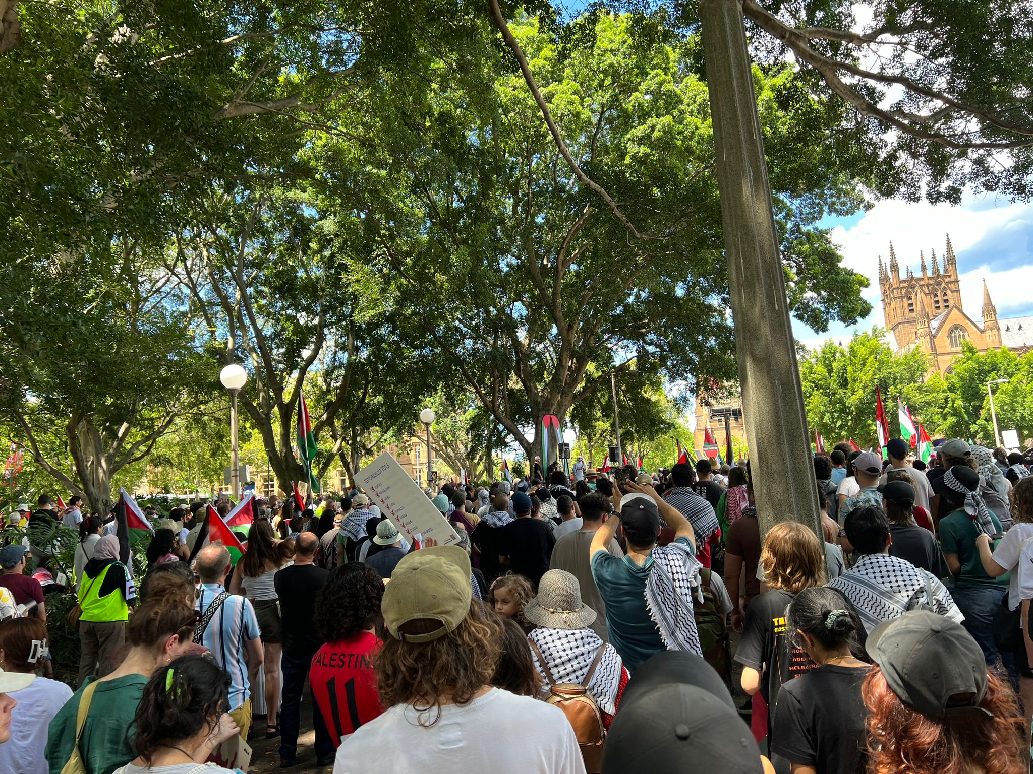 HUGE PROTEST AND RALLY IN SYDNEY CBD TO SUPPORT FREE PALESTINE AND